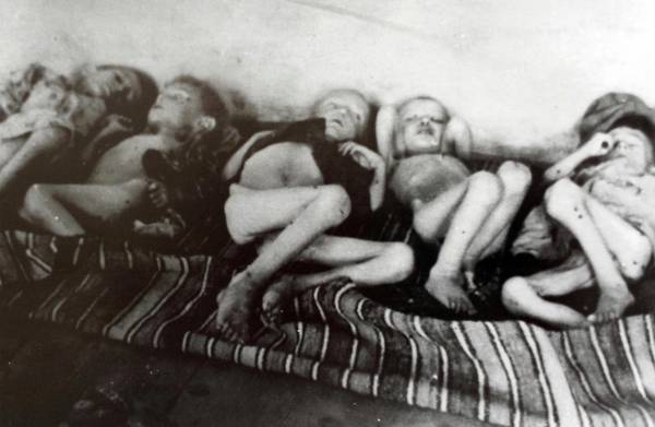 Bambini sfiniti dalla fame nel campo di concentramento fascista di Rab-Arbe 1942-1943. Archivio Fotografico del Museo di storia contemporanea di Lubiana